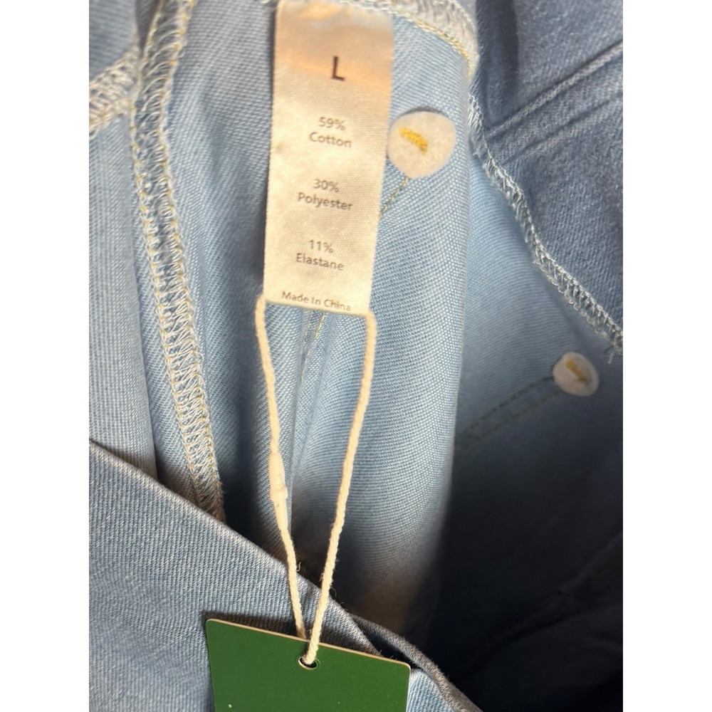 Halara Flex Crossover V-Waist Flare Jeans Light Wash High Rise Bell Bottom Large - Picture 10 of 10